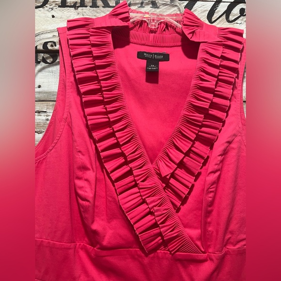 White House Black Market Vibrant Pink Ruffle Dress - Picture 4 of 8